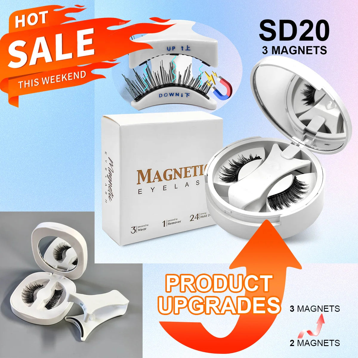 Magnetic False Eyelashes Integrated Box New Glue-Free False Eyelashes Kit